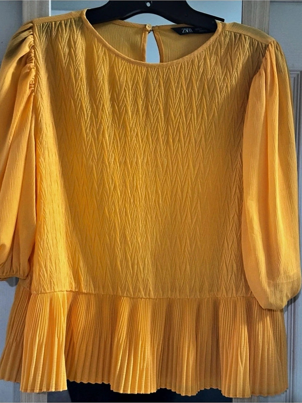 Zara Pleated Blouse in Yellow 14